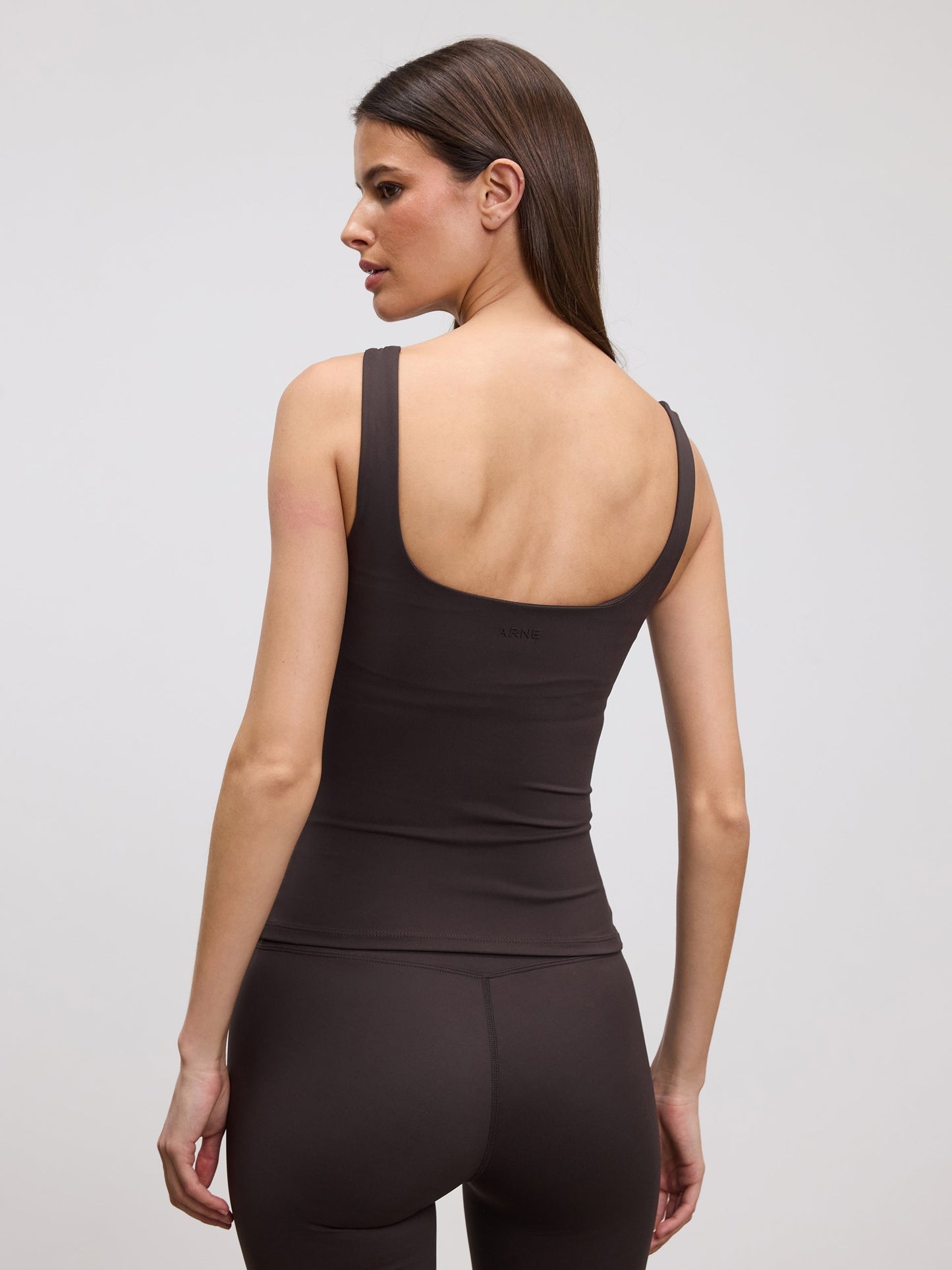 Womens Active Square Neck Vest in Brown