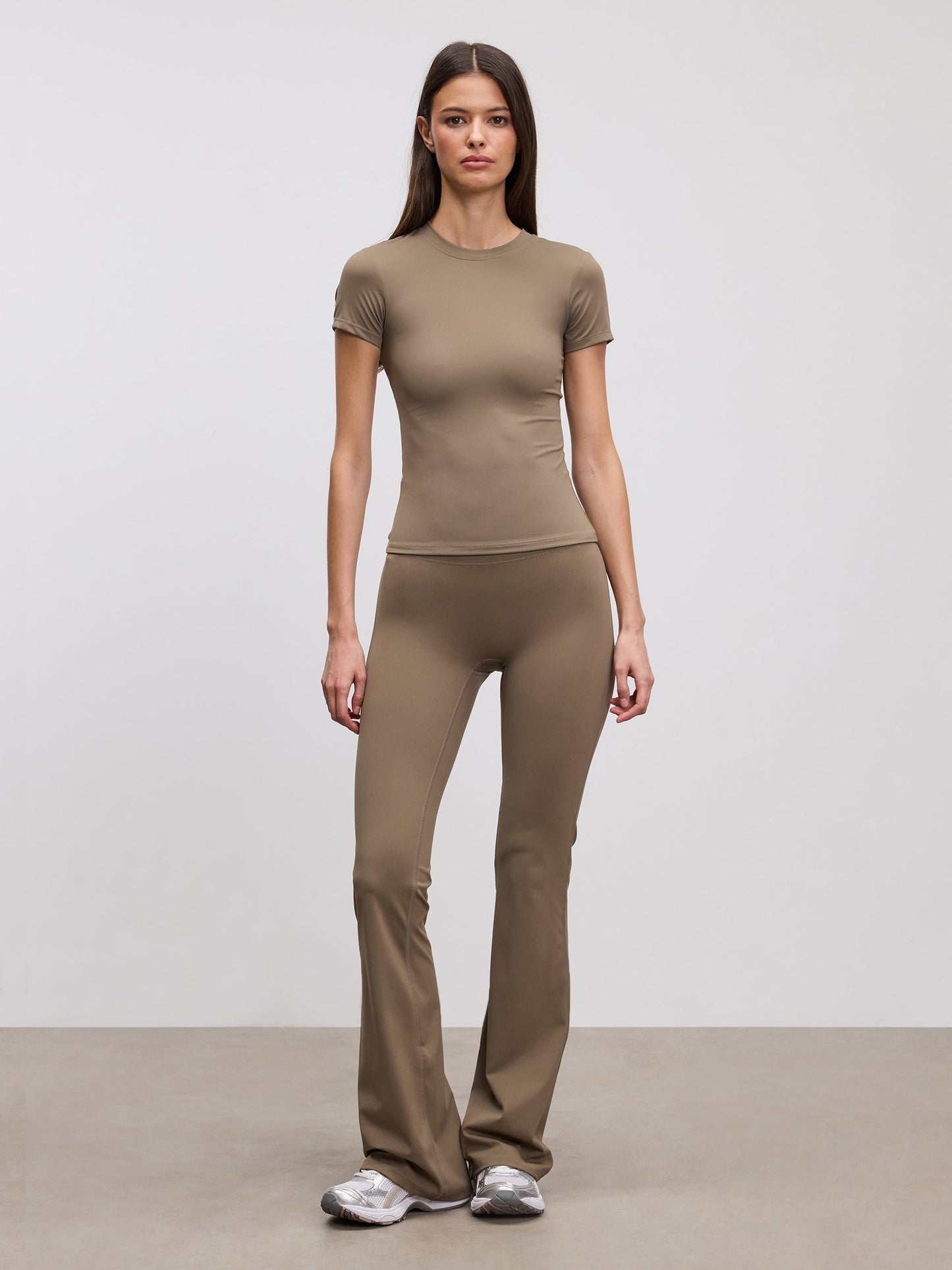 Womens Active T-Shirt in Taupe