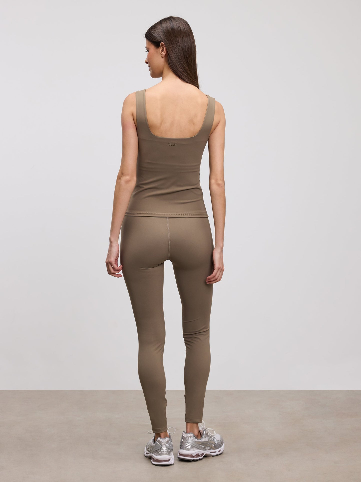 Womens Active Square Neck Vest in Taupe