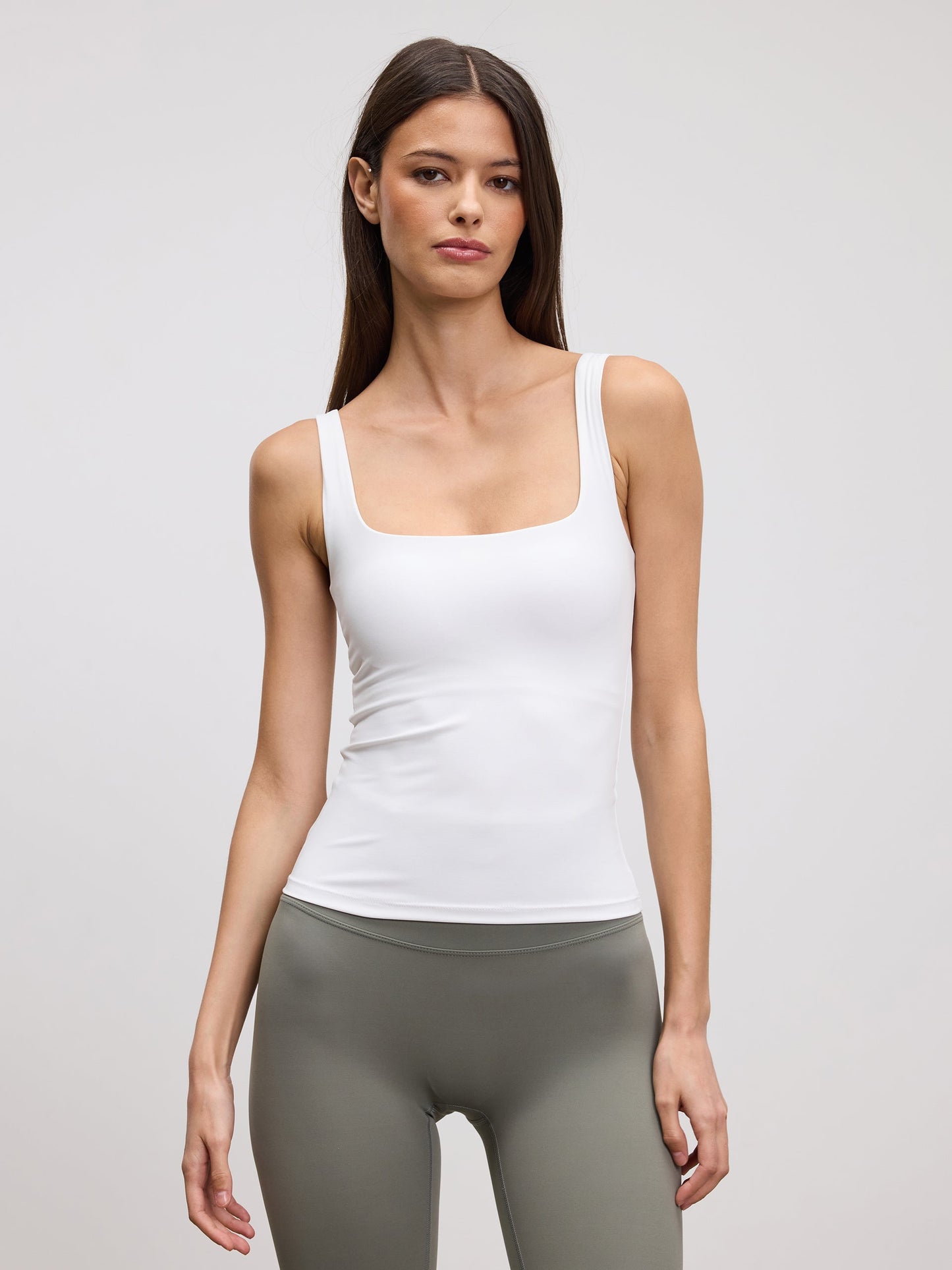 Womens Active Square Neck Vest in White