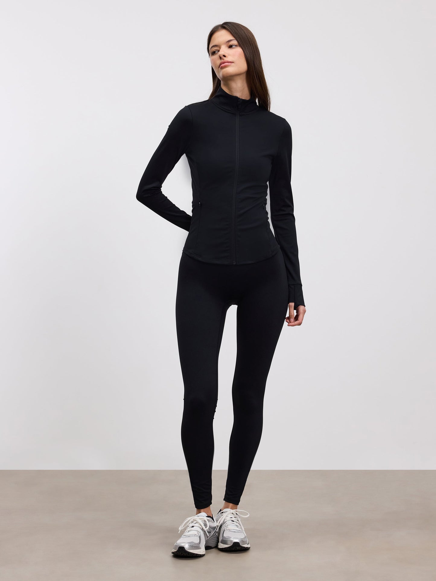 Womens Active Zip Through Jacket in Black