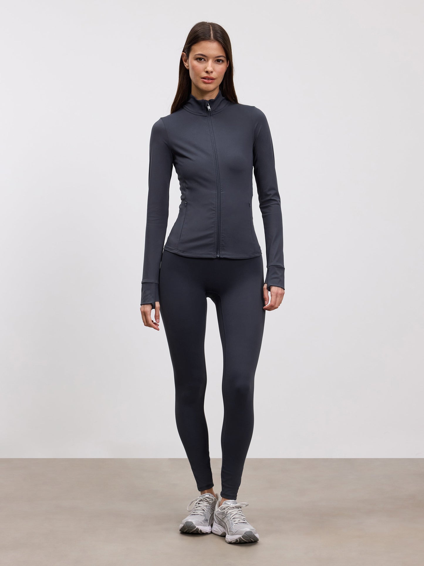 Womens Active Zip Through Jacket in Slate Blue