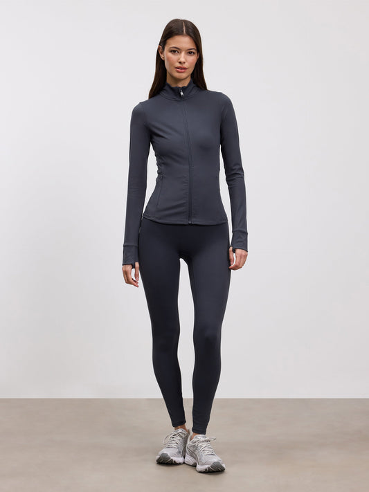 Womens Active Zip Through Jacket in Slate Blue
