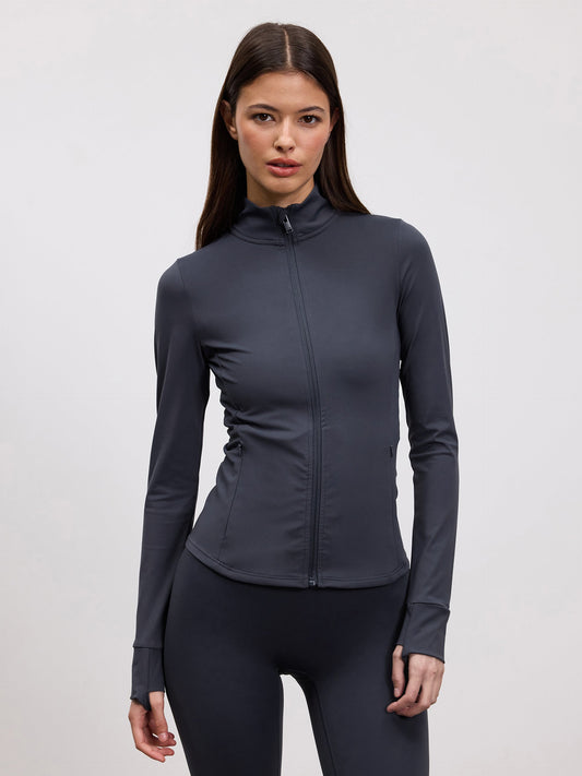 Womens Active Zip Through Jacket in Slate Blue