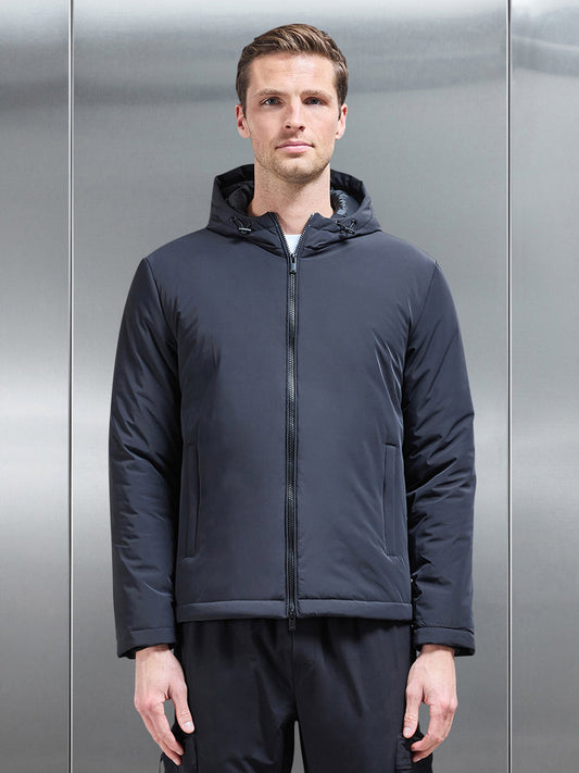 Padded Technical Shell Windbreaker in Black