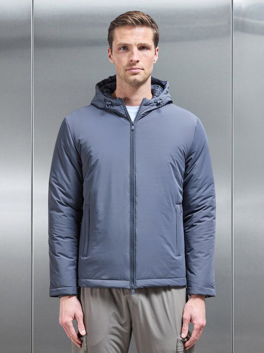 Padded Technical Shell Windbreaker in Grey