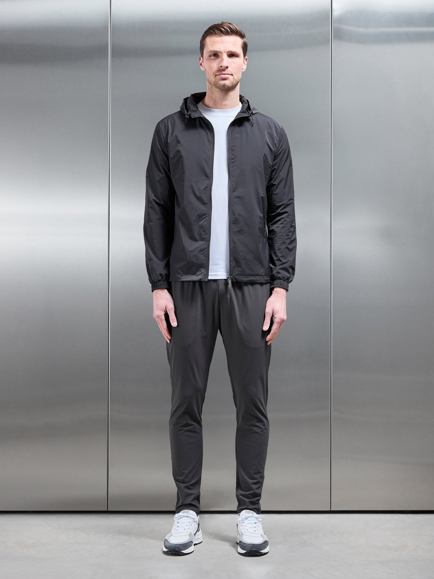 Utility Shell Windbreaker in Grey